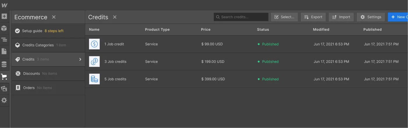 eCommerce Collection - Job Board X Webflow Template