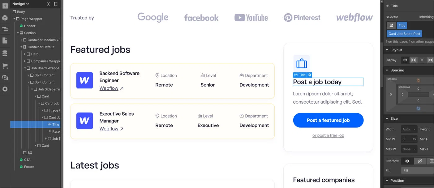 Static Content - Job Board X Webflow Template